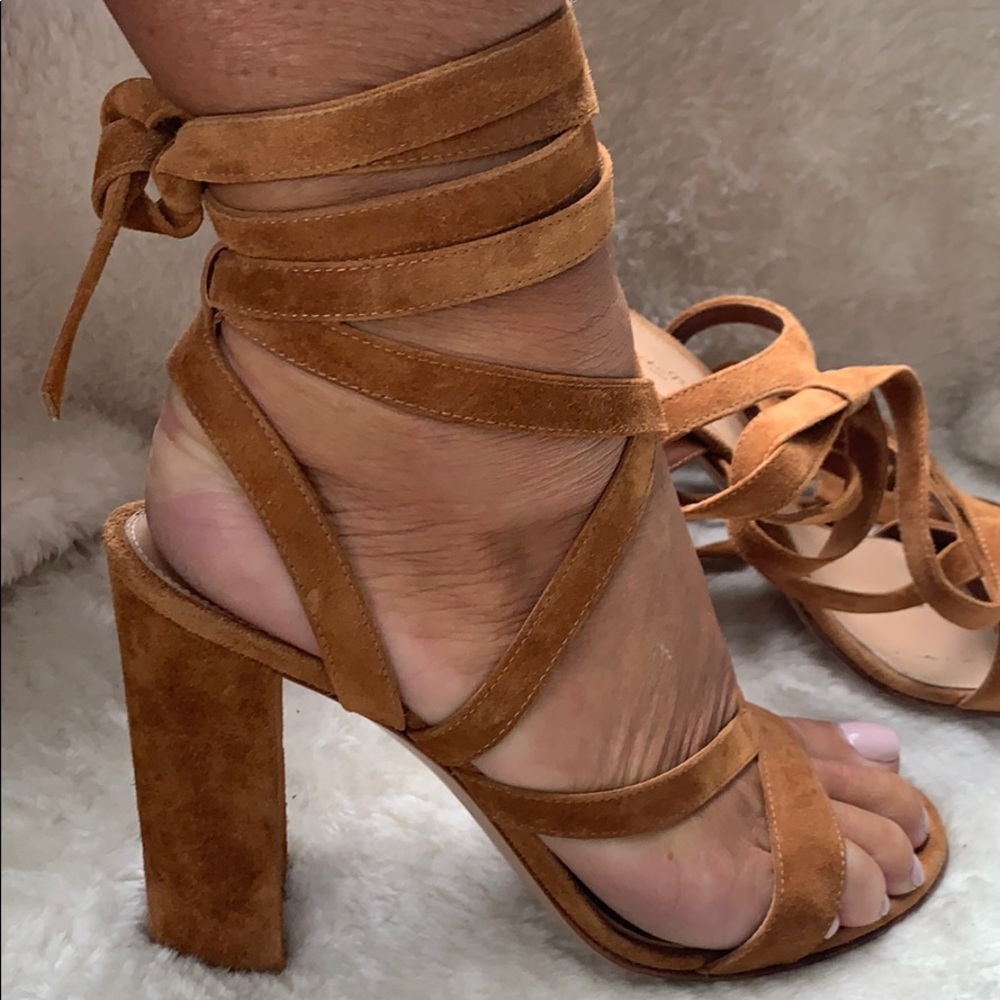 Authentic Gianvito Rossi suede wrap shoe